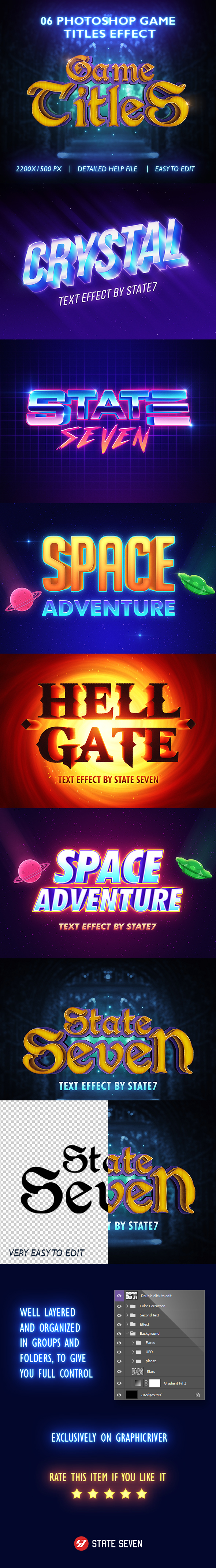Games Titles Photoshop Text Effect
