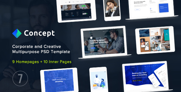 Concept Seven - Corporate and Creative Multipurpose PSD Template