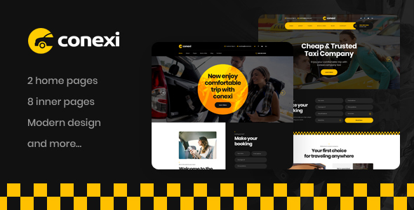 Conexi - Online Taxi Booking Service PSD Template