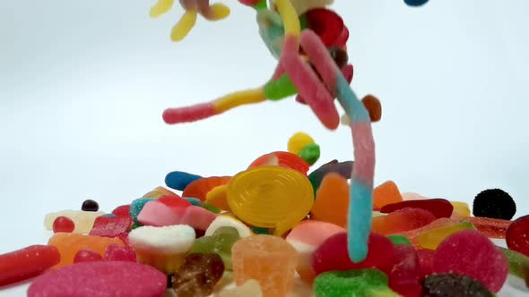 Macro Fly-through Footage of Jelly Sweets