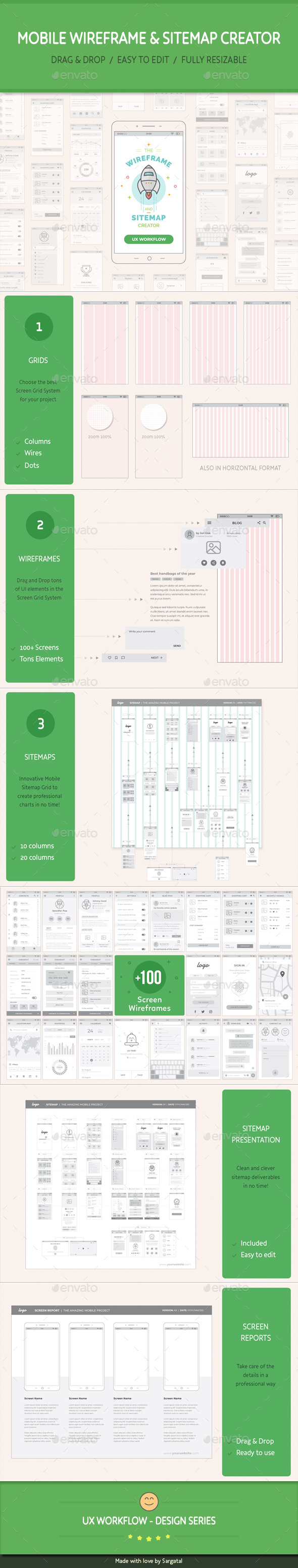 UX Workflow - Mobile Wireframe and Sitemap Creator