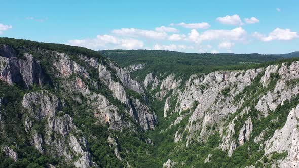 Aerial view of Zadielska dolina valley in Slovakia