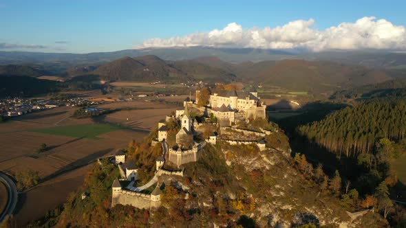 Aerial View Of Wellknown Medieval Castle Hochosterwitz 8