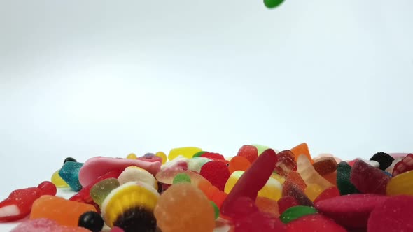 Macro Fly-through Footage of Jelly Sweets