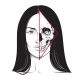 Brunette with Half Skull Face - GraphicRiver Item for Sale