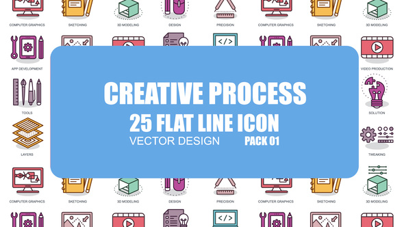 Creative Process - Flat Animation Icons