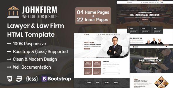 Johnfirm - Lawyer & Lawfirm HTML Template