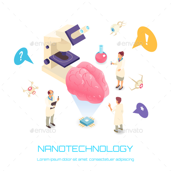 Nanotechnology Isometric Concept