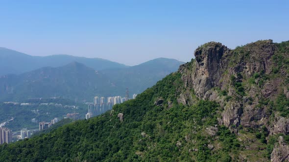 Hong Kong lion rock mountain