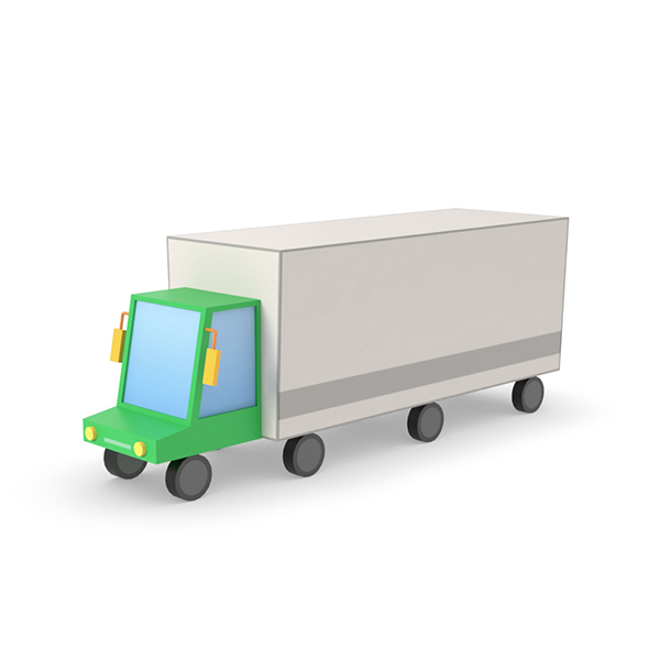 Truck lorry vehicle low poly simple cartoon
