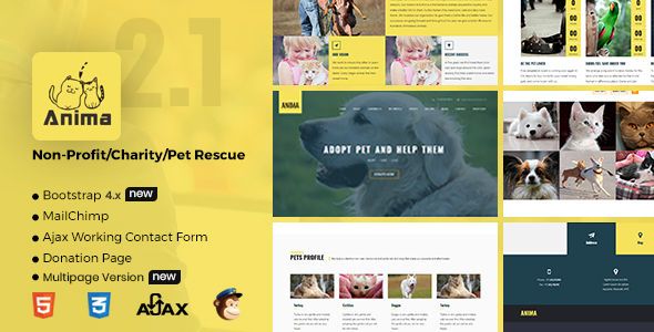 Anima – Responsive Pet Rescue and Shelter Template