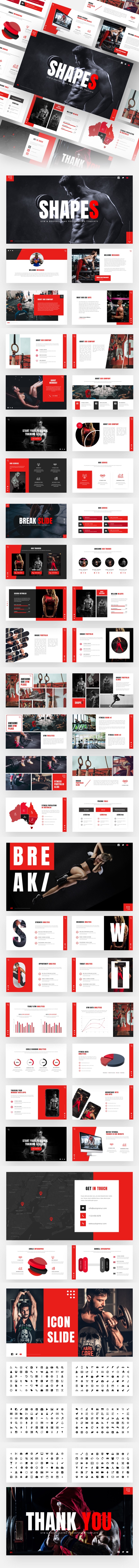 Shapes - Gym & Bodybuilding Powerpoint Template