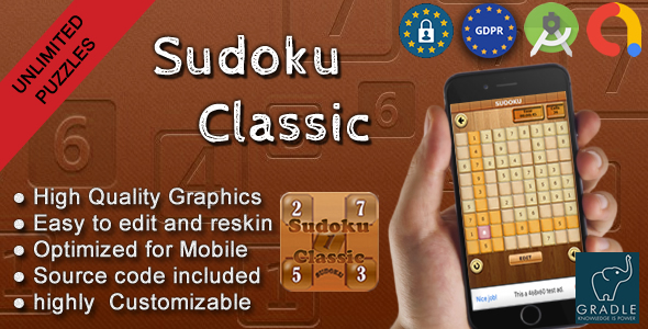 Sudoku Classic (Admob + GDPR + Android Studio)