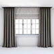 Straight grey-brown curtains Roman blind - 3DOcean Item for Sale