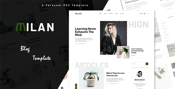 Milan - Ultimate Personal Blog PSD Template