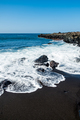 beautiful view on ocean water and black lava sand - PhotoDune Item for Sale