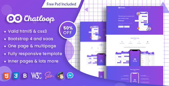 Chatloop - Bootstrap 4 & 5 HTML App Landing Page