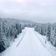 Snowy Road In Winter Forest - VideoHive Item for Sale