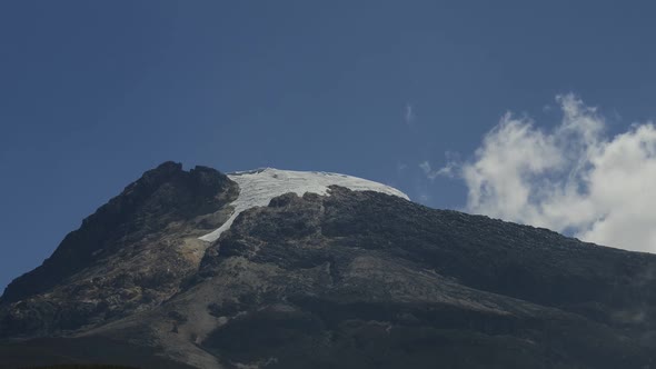 Time lapse view of Nevado del Tolima, a volcano in Tolima, Colombia