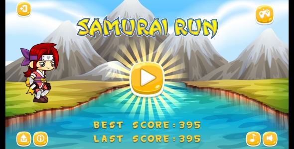 Samurai Run - Html5 Game + Android (Construct 3 | Construct 2 | Capx)