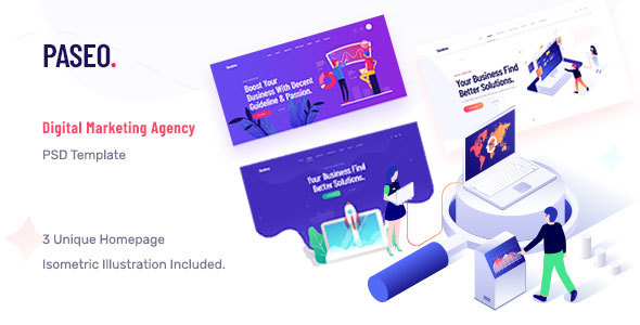 Paseo - Search Engine Optimization & Digital Marketing Agency PSD Template