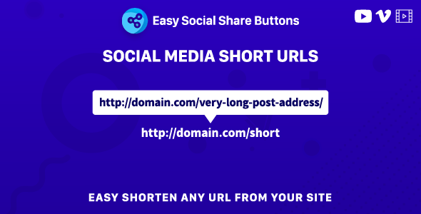 Social media short urls - add-on for easy social share buttons