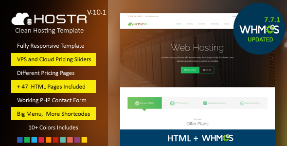 Hostr - Awesome WHMCS & HTML Clean Hosting Responsive Template