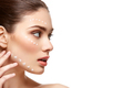 girl applying foundation on face isolated on white - PhotoDune Item for Sale