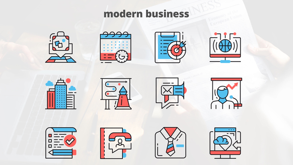 Modern Business – Thin Line Icons