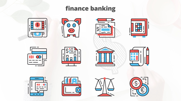 Finance Banking – Thin Line Icons