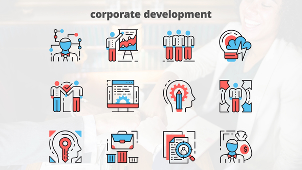 Corporate Development – Thin Line Icons