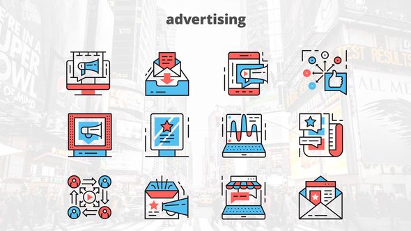 Advertising – Thin Line Icons