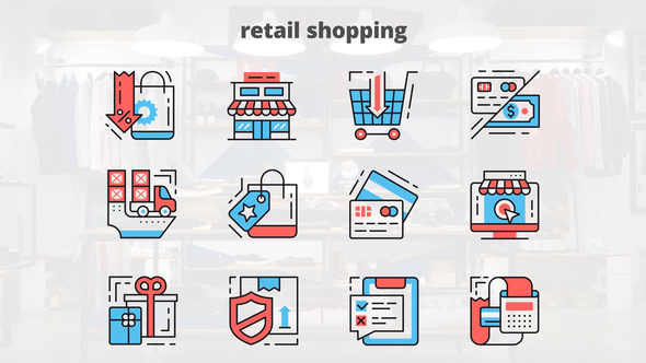 Retail Shoping – Thin Line Icons