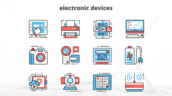 Electronic Devices – Thin Line Icons
