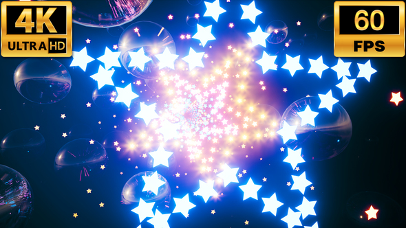 Vj Colorful Glow Stars Tunnel