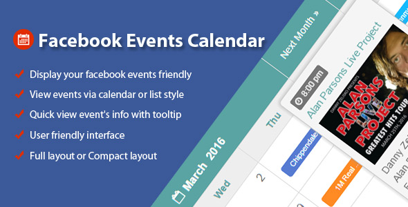 Facebook Events Calendar For Joomla