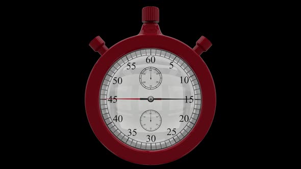 60 Second Countdown Clock - Red Stop Watch Alpha Loop alt