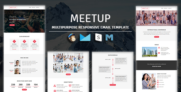 MEETUP - Events Responsive Email Template With Mailchimp Access