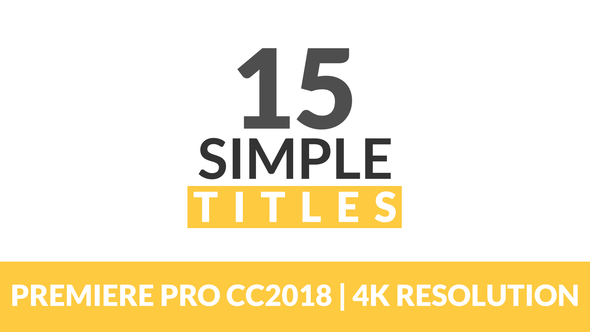 15 Simple Titles for Premiere