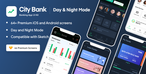 Citybank Finance Premium Sketch UI Kit