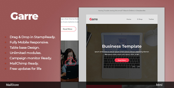 Garre - Responsive Email Template with Stampready Builder