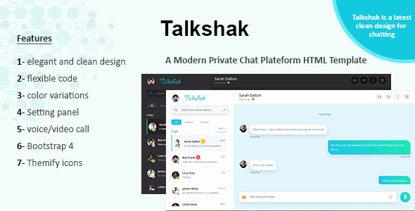 Responsywny szablon Talkshak Chat Messenger