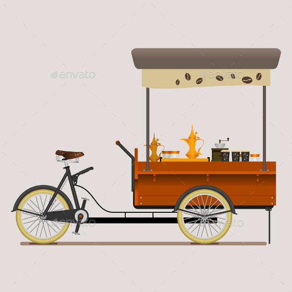 Mobile Coffee Bike Shop with Arabian Brewing Style