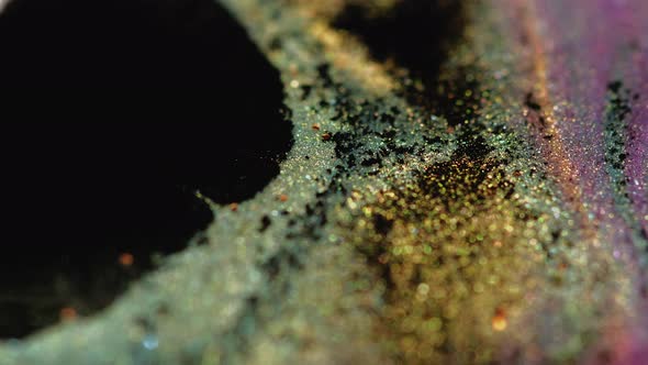 Glitter Fluid Wave Ink Floating Black Stain Gold alt