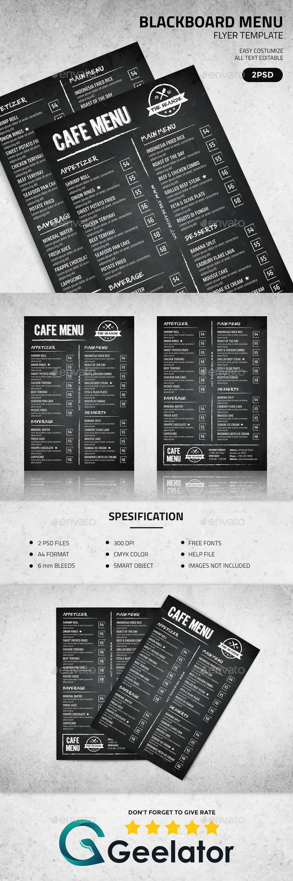 Blackboard Menu Graphics Designs Templates From Graphicriver