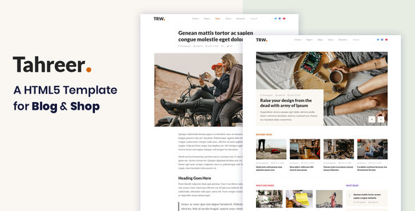 Tahreer – Magazine Blog & Shop HTML Template