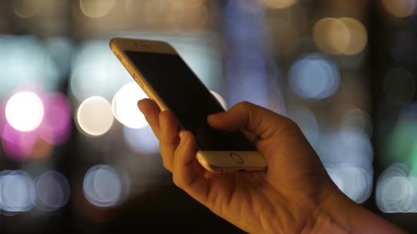 Women Hand Use Smartphone