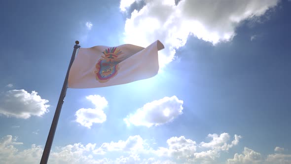 Guerrero Flag on a Flagpole V4 - 4K