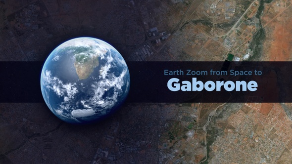 Gaborone (Botswana) Earth Zoom to the City from Space