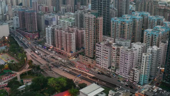 Hong Kong downtown in the evening